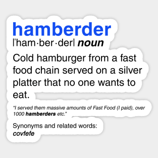 Hamberder definition Sticker